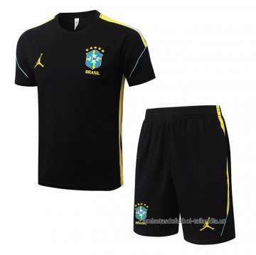 Chandal del Brasil Manga Corta 2026-2027 Negro - Pantalon Corto Chandal del Brasil Manga Corta 2026-2027 Negro - Pantalon Corto