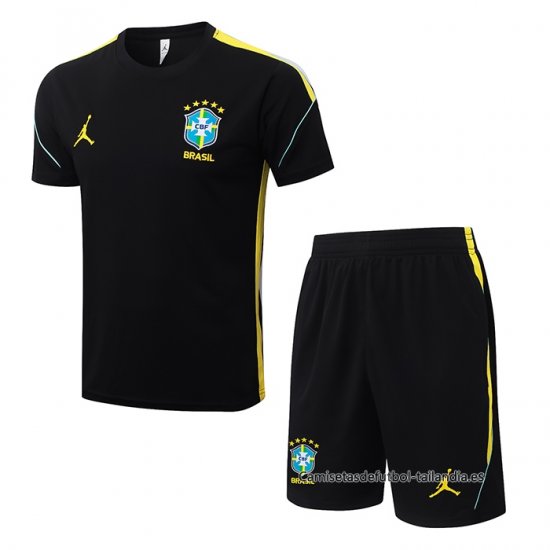 Chandal del Brasil Manga Corta 2026-2027 Negro - Pantalon Corto - Haga un click en la imagen para cerrar