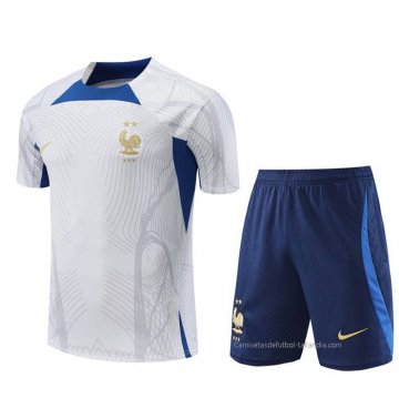 Chandal del Francia Manga Corta 2022-2023 Blanco - Pantalon Corto Chandal del Francia Manga Corta 2022-2023 Blanco - Pantalon Corto