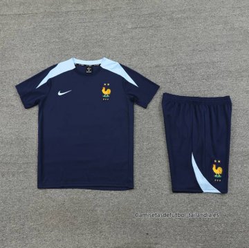 Chandal del Francia Manga Corta 2024-2025 Azul - Pantalon Corto