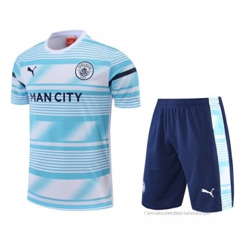 Chandal del Manchester City Manga Corta 2022 Azul - Pantalon Corto Chandal del Manchester City Manga Corta 2022 Azul - Pantalon Corto