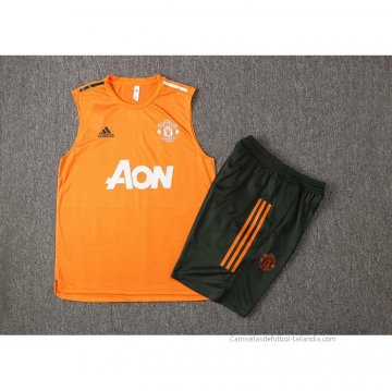Chandal del Manchester United Sin Mangas 2021-2022 Naranja