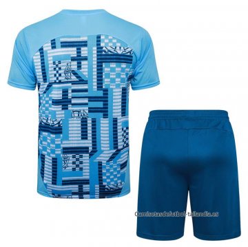 Chandal del Olympique Marsella Manga Corta 2024-2025 Azul - Pantalon Corto