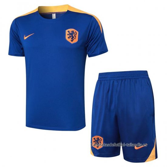 Chandal del Paises Bajos Manga Corta 2024-2025 Azul - Pantalon Corto - Haga un click en la imagen para cerrar