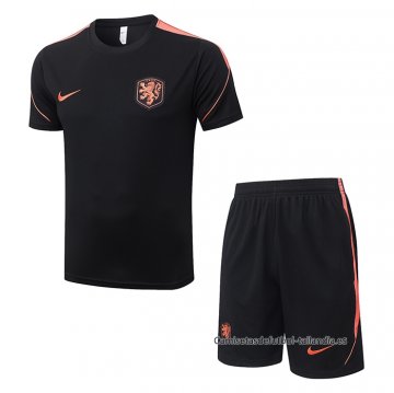Chandal del Paises Bajos Manga Corta 2026-2027 Negro - Pantalon Corto