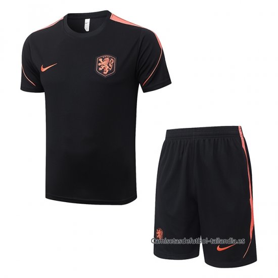 Chandal del Paises Bajos Manga Corta 2026-2027 Negro - Pantalon Corto - Haga un click en la imagen para cerrar