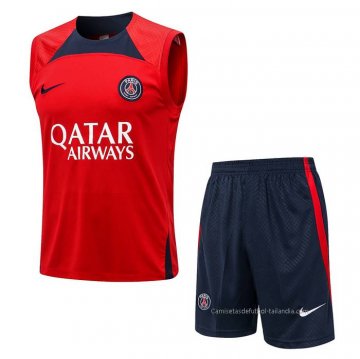Chandal del Paris Saint-Germain Sin Mangas 2022-2023 Rojo Chandal del Paris Saint-Germain Sin Mangas 2022-2023 Rojo