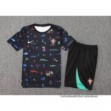 Chandal del Portugal Manga Corta 2024-2025 Negro - Pantalon Corto
