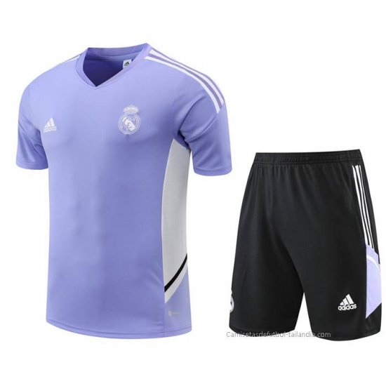 Chandal del Real Madrid Manga Corta 2022-2023 Purpura - Pantalon Corto - Haga un click en la imagen para cerrar