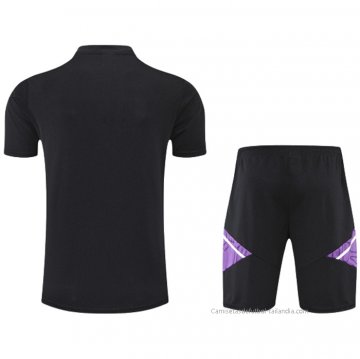 Chandal del Real Madrid Manga Corta 2022-2023 Negro y Purpura - Pantalon Corto