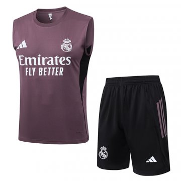 Chandal del Real Madrid Sin Mangas 2025-2026 Gris Purpura