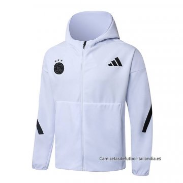Chaqueta con Capucha del Ajax 2025-2026 Blanco Chaqueta con Capucha del Ajax 2025-2026 Blanco