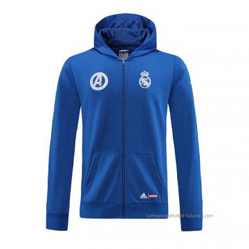 Chaqueta con Capucha del Real Madrid 2022-2023 Azul Chaqueta con Capucha del Real Madrid 2022-2023 Azul