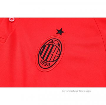 Conjunto Polo del AC Milan 2023-2024 Rojo