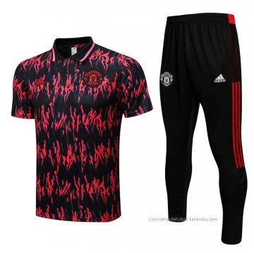 Conjunto Polo del Manchester United 2022-2023 Negro y Rojo Conjunto Polo del Manchester United 2022-2023 Negro y Rojo