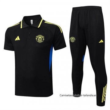 Conjunto Polo del Manchester United 2025-2026 Negro Amarillo Conjunto Polo del Manchester United 2025-2026 Negro Amarillo