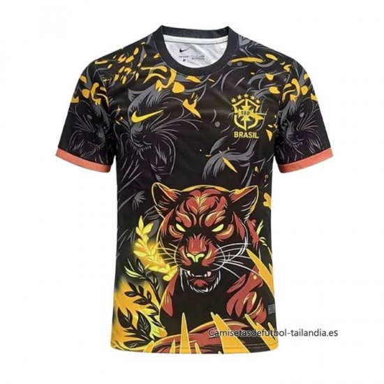 Tailandia Camiseta Brasil Special 2026 Negro Naranja - Haga un click en la imagen para cerrar