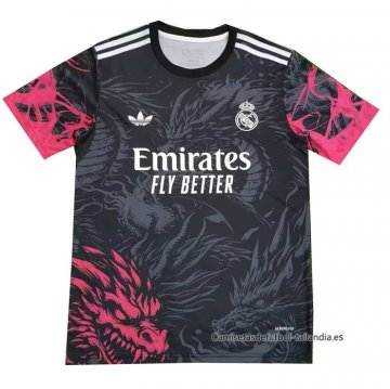 Tailandia Camiseta Real Madrid Dragon 2024-2025 Negro Rojo Tailandia Camiseta Real Madrid Dragon 2024-2025 Negro Rojo