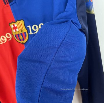 1ª Camiseta Barcelona 100 Aniversario Manga Larga Retro 1899-1999