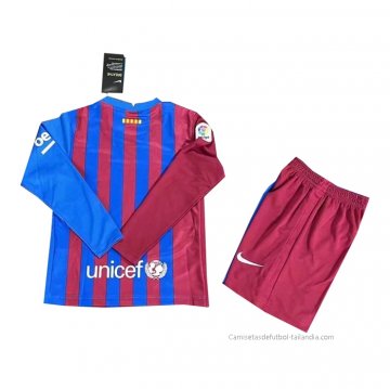 1ª Camiseta Barcelona Manga Larga Nino 2021-2022