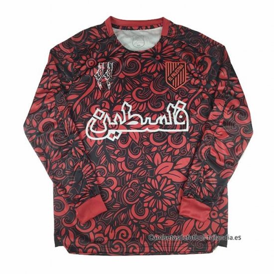 Camiseta Palestina Special Manga Larga 2025-2026 Rojo - Haga un click en la imagen para cerrar