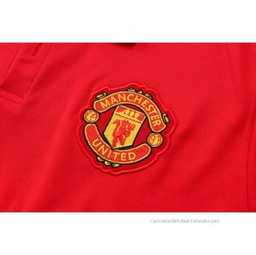 Camiseta Polo del Manchester United 2021-2022 Rojo