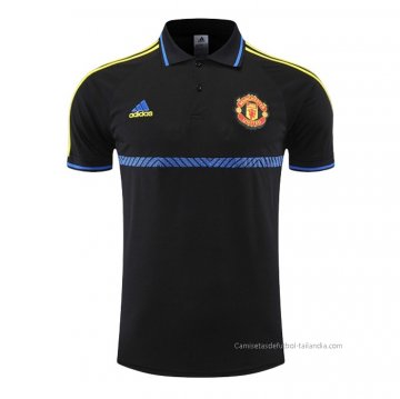 Camiseta Polo del Manchester United 2022-2023 Negro y Azul Camiseta Polo del Manchester United 2022-2023 Negro y Azul