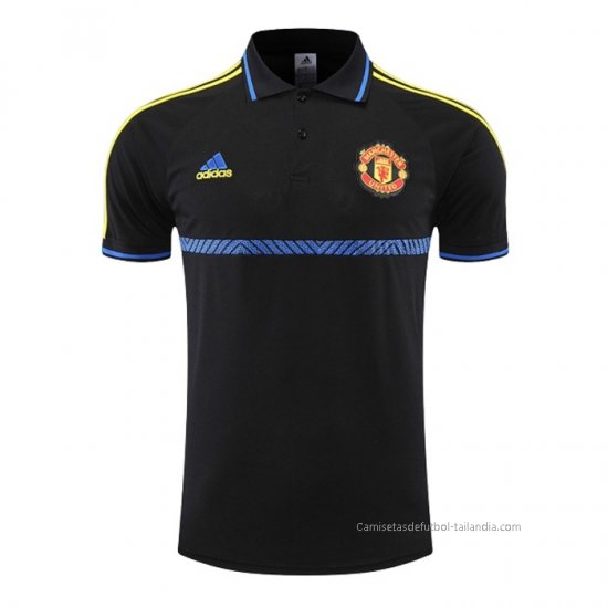 Camiseta Polo del Manchester United 2022-2023 Negro y Azul - Haga un click en la imagen para cerrar