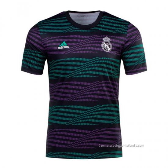 Camiseta Pre Partido del Real Madrid 2022 Verde y Purpura - Haga un click en la imagen para cerrar