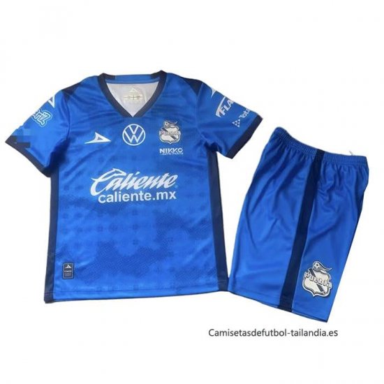 Camiseta Puebla Portero Nino 2025-2026 Azul - Haga un click en la imagen para cerrar