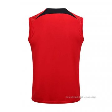 Camiseta de Entrenamiento Paris Saint-Germain Jordan Sin Mangas 2023-2024 Rojo