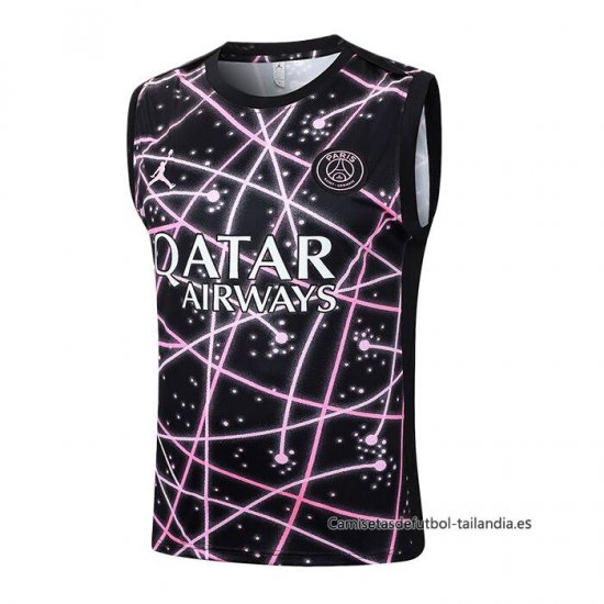 Camiseta de Entrenamiento Paris Saint-Germain Sin Mangas 2025-2026 Negro Rosa - Haga un click en la imagen para cerrar