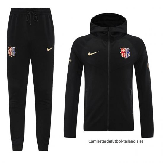 Chandal con Capucha del Barcelona 2024-2025 Negro - Haga un click en la imagen para cerrar