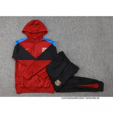 Chandal con Capucha del Barcelona 2024-2025 Rojo