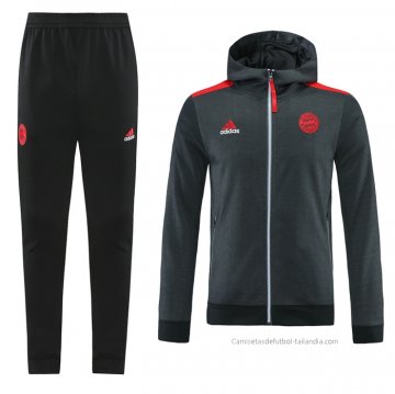 Chandal con Capucha del Bayern Munich 2021-2022 Gris Chandal con Capucha del Bayern Munich 2021-2022 Gris