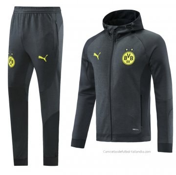 Chandal con Capucha del Borussia Dortmund 2021-2022 Gris