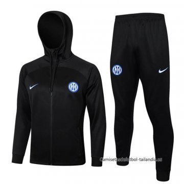 Chandal con Capucha del Inter Milan Nino 2024-2025 Negro Chandal con Capucha del Inter Milan Nino 2024-2025 Negro