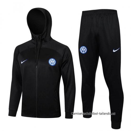 Chandal con Capucha del Inter Milan Nino 2024-2025 Negro - Haga un click en la imagen para cerrar