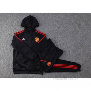 Chandal con Capucha del Manchester United 2022-2023 Negro