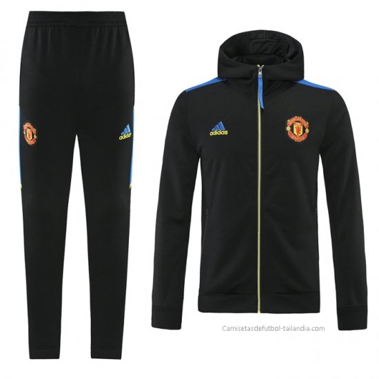 Chandal con Capucha del Manchester United 2021-2022 Negro - Haga un click en la imagen para cerrar