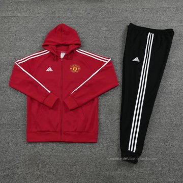 Chandal con Capucha del Manchester United 2022-2023 Rojo