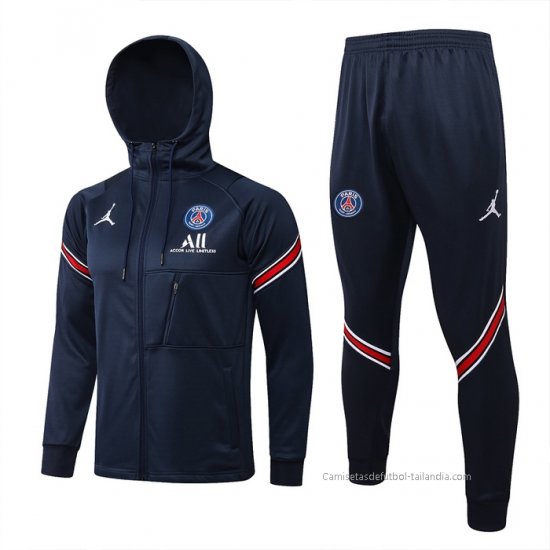 Chandal con Capucha del Paris Saint-Germain 2021-2022 Azul - Haga un click en la imagen para cerrar