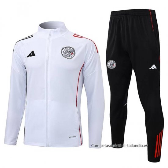Chandal de Chaqueta del Ajax Nino 2025-2026 Blanco - Haga un click en la imagen para cerrar