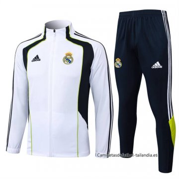 Chandal de Chaqueta del Real Madrid 2025-2026 Blanco Negro Chandal de Chaqueta del Real Madrid 2025-2026 Blanco Negro