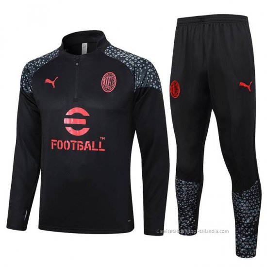 Chandal de Sudadera del AC Milan 2023-2024 Negro - Haga un click en la imagen para cerrar