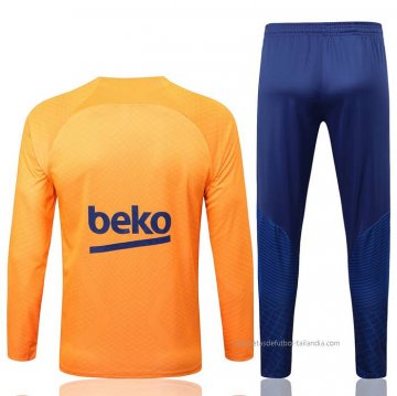 Chandal de Sudadera del Barcelona Nino 2022-2023 Naranja