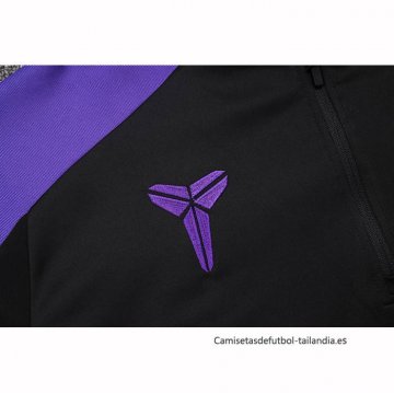 Chandal de Sudadera del Barcelona Nino 2025-2026 Negro Purpura