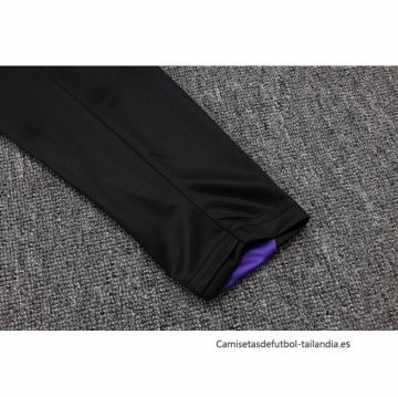 Chandal de Sudadera del Barcelona Nino 2025-2026 Negro Purpura