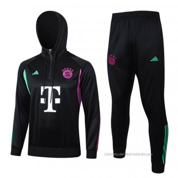 Chandal de Sudadera del Bayern Munich 2023-2024 Negro y Blanco Chandal de Sudadera del Bayern Munich 2023-2024 Negro y Blanco