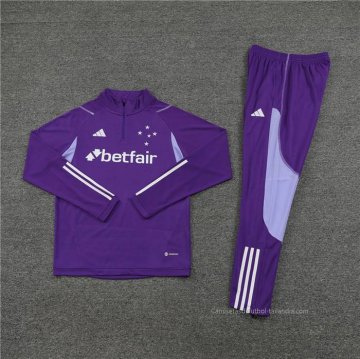 Chandal de Sudadera del Cruzeiro Nino 2023-2024 Purpura